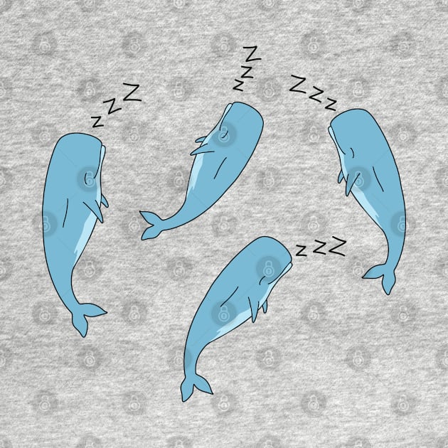 Sleeping Sperm Whales Cute Funny Design by olivergraham